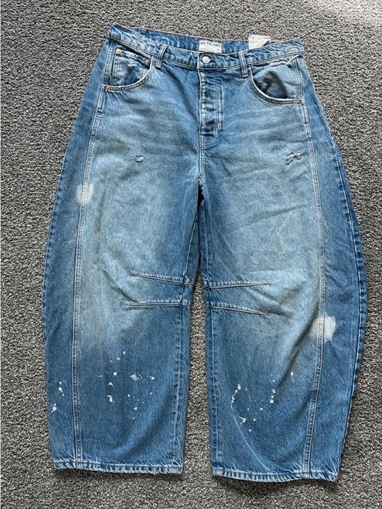 Free People Denim - Free People Distressed Barrel Leg Jeans